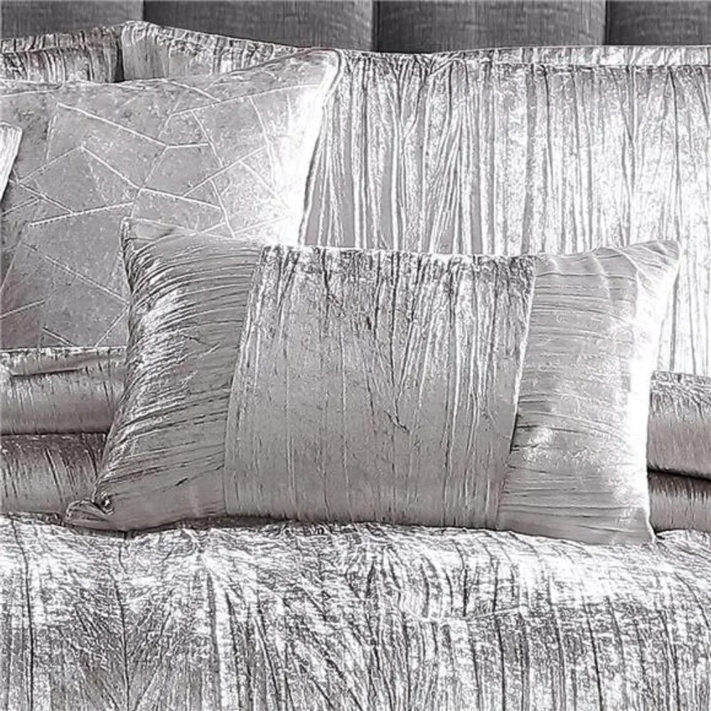 Home Turin Comforter Set, King, Silver, 7 Piece Set